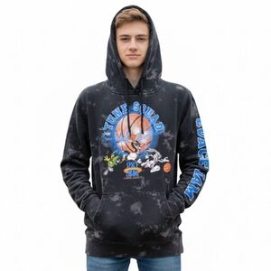 Space Jam A New Legacy X Aeropostale Black Tie-Dye Pullover Hoodie Sweats Small